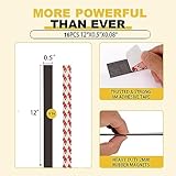 16 Feet Magnetic Strips with Adhesive Backing,Magnets Tape for Crafts,Flat Package (16 PCS 0.5X12") Strong Sticky Magnets