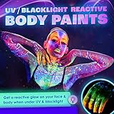 Neon Nights UV Body Paint Set | Blacklight Glow Makeup Kit | Fluorescent Face Paints for Music Festivals, Photo Shoots, Nights Out - Easy to Use and Remove, Premium Quality, Vibrant Colors | 8 Colors