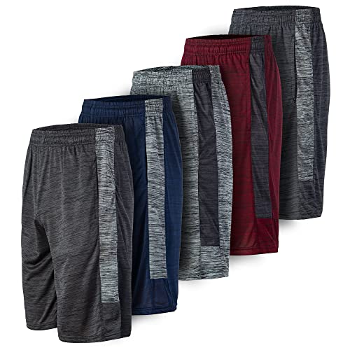 Athletic Shorts for Men - 5 Pack Men's Activewear with Pockets, Quick Dry Basketball Shorts - Sports Shorts for Workout, Gym, Running