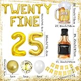 LaVenty Gold Twenty Five Birthday Decoration 25 Birthday Balloon 25th Birthday Decorations For Women Funny Happy Birthday Decoration 25 Number Balloons