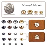 Qfun 120 Set Snap Fasteners Kit for Leather 12mm Metal Button Snaps Press Studs with 4 Setter Tools, 1 Hammer, 4 Color Leather Snaps for Clothes, Jackets, Jeans Wears, Bracelets, Bags