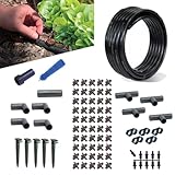 BlueBarrel™ Gravity-Fed Drip Irrigation Kit with Bubbler Emitters: No-Pressure/Low-Pressure Irrigation for Rain Barrels, Rain Tanks, & Cisterns. Made in USA