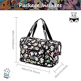 Tokidoki Unicorno Travel Duffel Bag Waterproof Weekender Bag Carry On Tote Bags for Women Cartoon Unicorno Large Capacity Travel Essentials Sport Gym Bag for Women Men (Black)