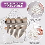 LUCKIPLUS Cute Kalimba Thumb Piano 17 Keys-Star Crystal Acrylic Finger Piano-Portable Mbira Musical Instruments Cute Christmas Gift with Tune Hammer and Study Instruction for Adults Beginners