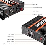 TVNIKD 2500 Watt Inverter 2500W Inverter 12V to 110V /120V Inverter Truck Inverter car Inverter Solar Inverter 2000 watt Inverter for RV semi Trucks Vehicles 12V to 110V Converter with 3 AC outles