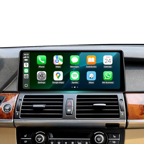 12.3 Inch CarPlay Screen for BMW X5 X6 E70 E71 (2011-2013) CIC System| Wireless Carplay Android Auto & MirrorLink |4+64G|Android 13.0| Retains iDrive Controls (X5/X6-CIC)