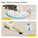 Potaroma Interactive Cat Toys, Fast Rolling Ball in Play Mat, Automatic Motion Activated Moving Ball Hide and Seek Game for Indoor Exercise Kicker, 28 Inch Play Mat