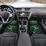 STUOARTE Mandala Flower Frog Print 4 Pieces Car Floor Mats, Vehicle Front and Rear Floor Carpet Full Set, Anti-Slip Auto Floor Carpet Heavy Duty Car Floor Mats with Rubber Backing