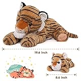 MorisMos Tiger Stuffed Animals Plush Toys, Soft Stuffed Tiger Mommy & Babies Set, Tiger Plush Toy Large Size, 20in