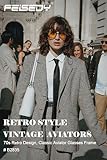 FEISEDY Retro Square Aviator Sunglasses Women Men 70s Vintage Trendy Plastic Frame Sun Glasses B2835