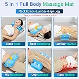 Full Body Massage Mat, 3D Body Stretching & Lumbar Traction, Back Heating, Traction Up & Down, Curve Stretch, Twist Left & Right, 4 Modes 3 Intensities 3 Heat Levels, PU Leather, Foldable, Fit 5'1-6'0