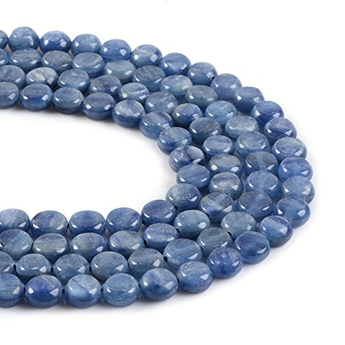 Natural Gemstone Kyanite 8mm Coin Disc Loose Beads 16 Inch
