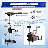 66lbs Thrust Electric Trolling Motor, Boat Fishing Motor 7 Speed with Length-Adjustable Telescopic Handle,12V Electric Outboard Motor Three-Blade Propeller, for Freshwater Saltwater Use (22"-47"Shaft)