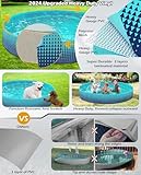 Jasonwell Foldable Dog Kiddie Pool - Hard Plastic Kids Paddling Pool Toddler Baby Swimming Pool for Backyard Collapsible Whelping Box Pet Doggie Cats Wading Pool Bathtub for Puppy Large Dogs 48In