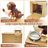 Hungry Dog Piggy Bank, Cute Dogs Steals Coins Like Magic Coin Munching Toy Money Box Birthday Gift for Kids