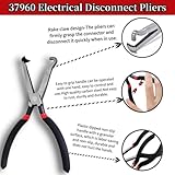 Electrical Disconnect Pliers,Electrical Connector Pliers for Cars,Fuel Line Petrol Clip Pipe Pliers, Automotive Hose Disconnect Tools for Push Tab Style Plugs (1*Red60°+1*Red straight)