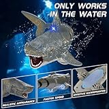 fromeasy Remote Control Shark for Pool,2.4 GHz Upgrade Kids RC Shark Toys,Rechargeable Realistic Shark Toy,Remote Control Swimming Pool & Outdoor Water Toys with Light,Toys for 6+ Year olds Boys Girls