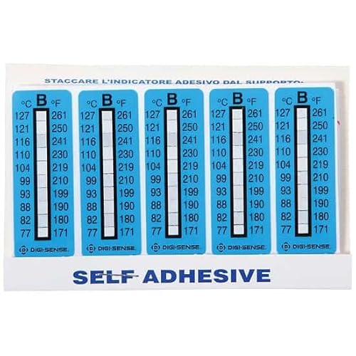 Cole-Parmer Irreversible 10 Point Vertical Temperature Label, 171-261°F/77-127°C; 10/Pk