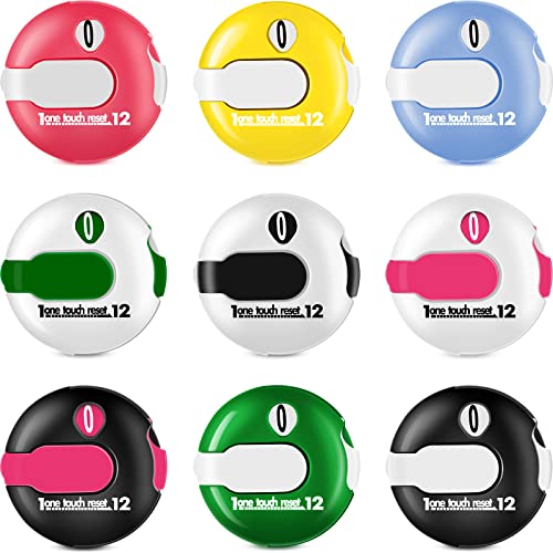 Trnayi 9 Pcs Golf Score Counter Mini Golf Stroke Counter Clicker Accessories for Women Men Scoring Keeper with Touch Reset and Clip Attachment to Scorekeeper Glove, 1.2 in(Fresh Colors)