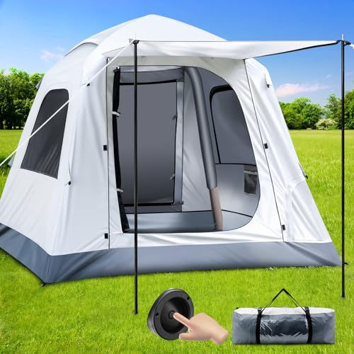 Automatic Inflatable Camping Tent，Easy Set up 3-4 Person Glamping Outdoor Air Blow Up Tents, Quick Setup Air Tent with a Built-in air Pump,Waterproof Inflatable House Tent for Adults