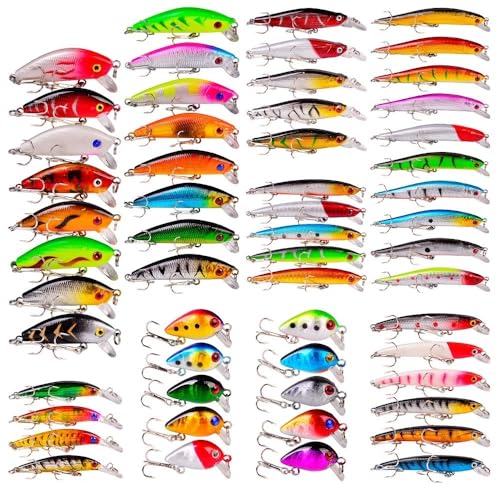 56Pcs/lot Almighty Mixed Fishing Lure Bait Set Wobbler Crankbaits Swimbait Minnow Hard Baits Spiners Carp Fishing Tackle