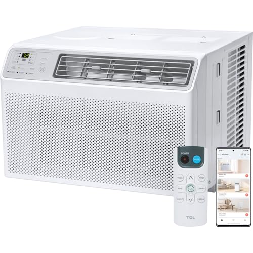 TCL H14W35W 14,000 BTU Smart Window Air Conditioner, AC Unit, Fan & Dehumidifier, 700 Sq. Ft, Remote Control, Compatible with Alexa/Google Assistant, White