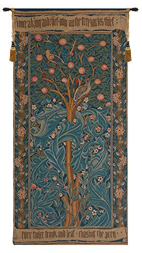 Charlotte Home Furnishings Inc French Boho Tapestry Wall Hanging 40 x 19 in, Woodpecker Aesthetic Woven Wall Art Boho decor for Living Room Home Decor, European Cotton Jacquard Woven