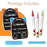 First Day of School Board (11 x 13) - First Day of School Sign | Back to Preschool & Kindergarten Board, Preschool Supplies + 3 Chalkboard Chalk Markers