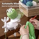 Etcokei Yarn Winder, Electric Yarn Ball Winder for Crocheting, Compact Yarn Cake Winder with Strong Tension Stepless Speed, Automatic Yarn Spinner Wool Winder, Ideal Helper for Knitting Lovers(White)