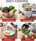 Germany Multifunctional Stainless Steel Basin,3-In-1 Multifunctional Stainless Steel Basin Strainer Set,Mpp8 German Stainless Steel Shredding & Drainage Chopping Basin (11.02In)