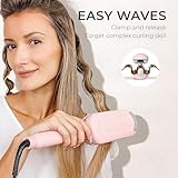 Curling Iron Hair Crimper Waver - TYMO ROVY Beach Waves Curling Wand, Ionic Deep Waver Hair Curler Tool with Ceramic 3 Barrel for Women, Dual Voltage, Anti-Scald, Easy to Use, Pink, 1.25 Inch