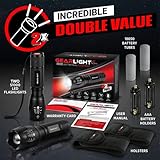 GearLight LED Flashlights - Mini Camping Flashlights with High Lumens, 5 Modes, Zoomable Beam - Powerful, Bright, and Versatile Tactical Flash Light for Outdoor and Home Use