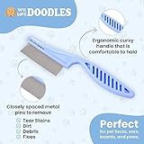 Dog Face Comb, Flea Comb for Dogs, Fine Tooth Tear Stain Remover, Removes Crust, Mucus, and Stains, Face Brush for Poodles & Other Breeds, Grooming Comb for Pets, Large + Small [We Love Doodles]