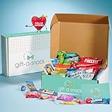 Gift A Snack - Easter Snack Box Care Package Variety Pack + Greeting Card (200 Count) Birthday Sweet Treats Gift Basket, Candies Chips Crackers Bars Corporate Gifts