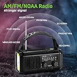 10000mAh Solar Radio, Crank Radio, Emergency Radio, NOAA/AM/FM Weather Radio, USB Type-C Charging,Dynamo Radio,Polymer Battery,Torch & LED Reading Light, SOS Alarm,Compass for Camping Black