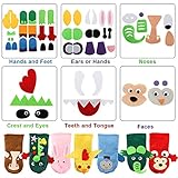 TOPZEA 12 Pack Hand Puppet Making Kit, Kids Craft and Art Aupplies Felt Sock Puppet Creative DIY Make Your Own Puppets Kits with Pompoms and Wiggle Googly Eyes Storytelling Role Play Party Supplies