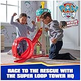 PAW Patrol: Rescue Wheels Super Loop Tower HQ, with Light, Sound, Vehicle Launcher, Chase Action Figure & Toy Truck, Kids Toys for Boys & Girls Age 3+