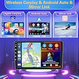 8 Core 4+64GB【Support SIM Card】 Android 13 Car Stereo Double Din Radio with Wireless Carplay Android Auto, 9 Inch Android Radio WiFi, GPS Bluetooth 5.0 AM/FM/RDS Mic Backup Camera EQ DSP