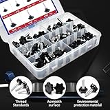 DANA FRED 61 Pieces Star Knobs Screw Kit M6 Nylon Black Plastic Replacement Star Hand Knobs with Steel Tightening Screws Standard Metric Handle Thread Stud Bolt Hardware M6x10/12/16/20/25/30/40 mm