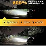 YUFANYA 3.0inch NHK Bi led Projector Lens with Dual Reflector Headlight Retrofit Kit-120W 26,000LM 6000K White Focus Beam Clear Cut Off Line fit Car Headlight