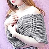 Marte&Joven Winter Gray Infinity Scarf for Ladies Women Fashion Knitted Circle Loop Scarves Thick Warm, 1