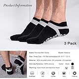 Muezna Men's Non-Slip Yoga Socks, Anti-Skid Pilates, Barre, Bikram Fitness Hospital Slipper Socks with Grips