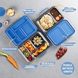 AOHEA Stainless Steel Bento Box Kids, Kids Metal Bento Lunch Box BPA Free Lunch Box Containers 304 Stainless Steel Bento Box for School and Office(Bule)