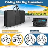 Folding Bike Travel Bag,Heavy Duty 840D Transport Bicycle Storage Carry Bag with Strong Webbing for 26-29 in Mountain 700C Road Bike MTB,Portable Folding Cycling Bags Waterproof for Airplane Shipping