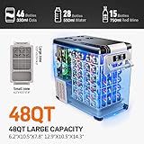 EUHOMY 12 Volt Refrigerator, 48QT(45L) Electric Cooler, 12V Fridge APP Control, 12V Cooler -4℉~68℉, Portable Freezer 12/24V DC 110-240V AC for Camping, Travel, Truck, Home