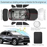 TINGLU Window Shades for Toyota RAV4 2019-2024 2025 Accessories Car Side Full Windows Rear Triangular Windshield Sun Shade Sun UV Rays & Privacy Protection for Camping,Napping,and Relaxing 8PCS