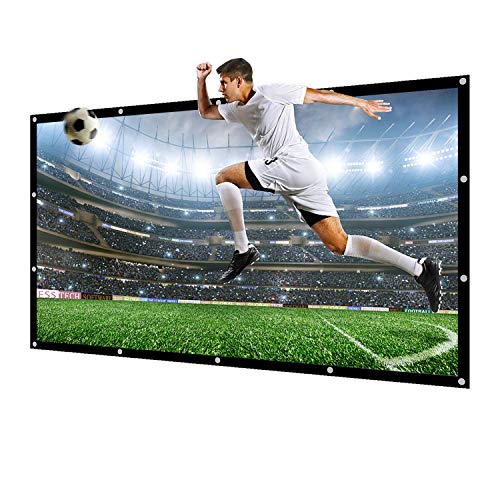 NIERBO Projector Screen Large 250 Inches 16:9 of Thick Canvas Material Wall Mounted Canvas HD Projection Screen Folded for Outside Home Theater 1.6 Gain Not Include Mount