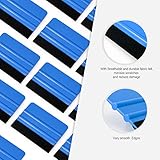 Gomake 20 Pack Vinyl Squeegee with 20PCS Squeegee Felt Fabric for Tint Film Decal Squeegee Application Tool Vinyl Wrap Installation Wallpaper Smooth Tool (Black and Blue, 20)