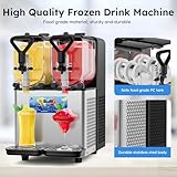 Slushy Machine - Multiple Drink Mode Selection, Frozen Drink Machine with LED Light, 6L 110V Slushie Margarita Machine with Auto Cleaning, Margarita Slushie Machine for Home and Commercial Use