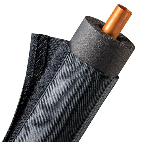 Electriduct 1 Inch HVAC Protective Sleeve Wrap Around Existing Foam Insulation UV Weather Resistant Outdoor Pipe Protection Cover for Heat Pump A/C Air Conditioning Copper Line Sets - 6 Feet